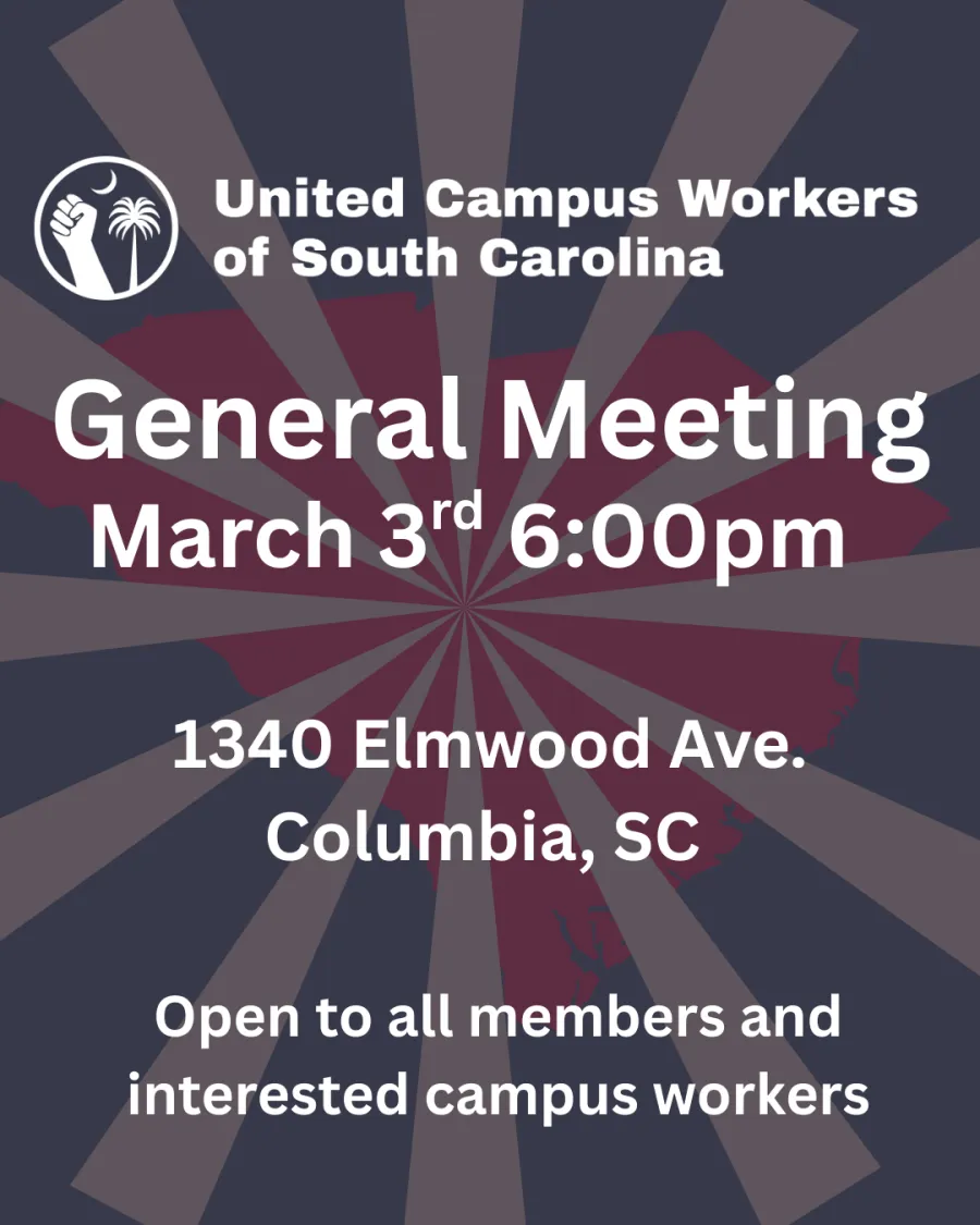 Graphic for General Meeting, March 3rd, 6pm, 1340 Elmwood Ave.
