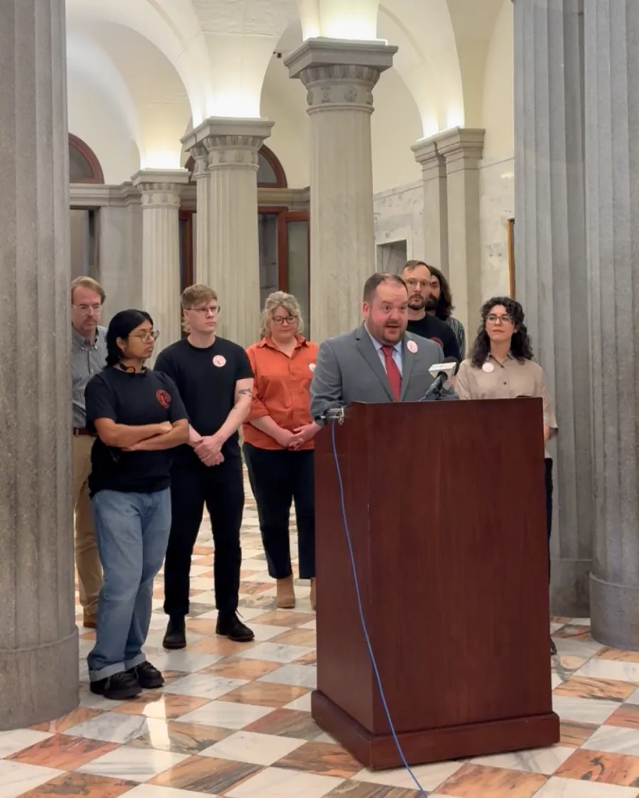 Campus workers speaking at SC State House