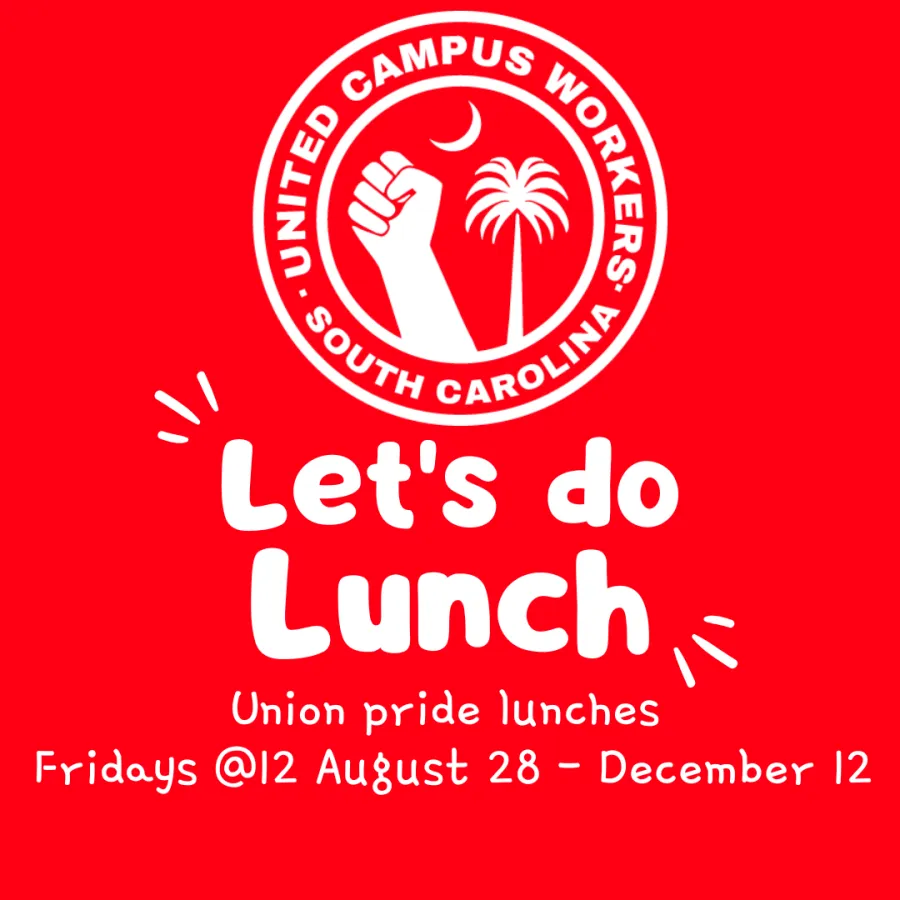 Let's do lunch! union pride lunches, Fridays @12, August 28-December 12