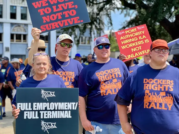 ILA Workers at 7/12 Rally for Workers' Rights